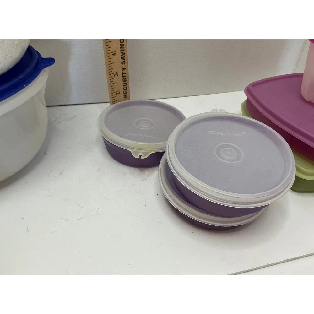 Tupperware Vintage Mixed Lot Food Storage Containers Bowls Lids Multi Color Set